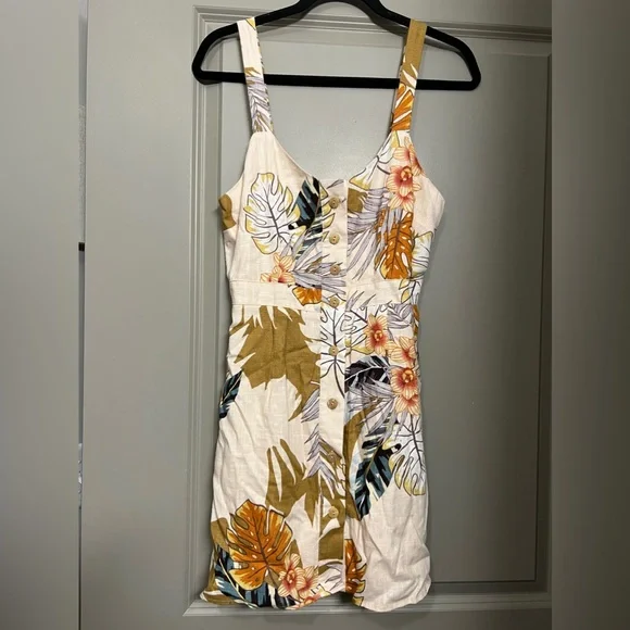 Sage | Dresses | Sage The Label Tropical Button Linen Dress Size Small |  Poshmark